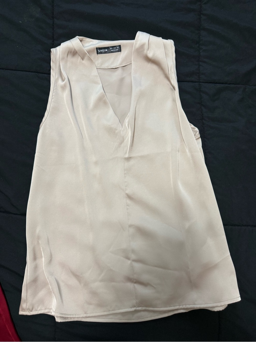 SHEIN Cream V-Neck Satin Cami
